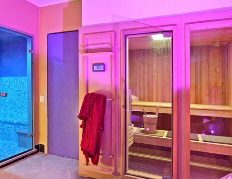 La sauna nell'area wellness